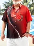 Big Size Christmas Decoration Chest Pocket Short Sleeve Shirt