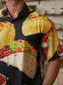 Hardaddy Food Print Chest Pocket Short Sleeve Shirt