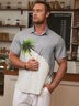 Men's Contrast Palm Tree Print Shirt