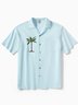 Hardaddy® Cotton Coconut Tree Embroidered Chest Pocket Aloha Shirt