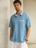 Diamond Striped Chest Pocket Short Sleeve Casual Shirt