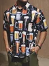 Beer Chest Pockets Short Sleeve Casual Shirts