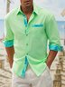 Hardaddy 100% Cotton Botanical Contrast Long Sleeve Green Regular Fit Shirt