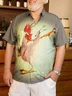 Hardaddy Big Size Kungfu Rooster Chest Pocket Short Sleeve Shirt