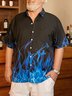 Hardaddy Big Size Flame Chest Pocket Short Sleeve Casual Shirt
