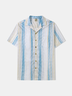 Hardaddy®Cotton Geometric Striped Bowling Shirt