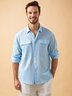 Hardaddy Cotton Linen Plain Chest Pocket Long Sleeve Casual Shirt