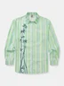 Striped Bamboo Chest Pocket Long Sleeve Casual Shirt