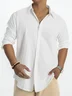 Cotton Linen Style American Casual Basic Versatile Linen Shirt