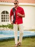 Men's Christmas Print Casual Breathable Hawaiian Short Sleeve Shirt