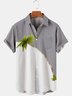 Men's Contrast Palm Tree Print Shirt