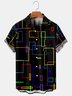Hardaddy Men's Rainbow Line Print Casual Short Sleeve Hawaiian Shirt