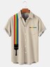 Rainbow Graphic Men's Casual Chest Pocket Short Sleeve Shirt