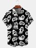Men's Halloween Ghost Print Casual Short Sleeve Hawaiian Shirt with Chest Pocket