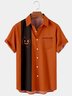 Men's Halloween Pumpkin Print Casual Breathable Short Sleeve Shirt
