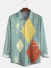 Men's Art Geometric Print Casual Breathable Long Sleeve Shirt
