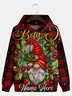 Santa Claus Plaid Hoodie Sweatshirt