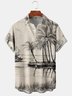 Coconut Tree Chest Pocket Short Sleeve Hawaiian Shirt