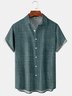 Textured Chest Pocket Short Sleeve Shirt