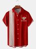 Christmas Reindeer Chest Pocket Short Sleeve Bowling Shirt