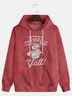 Santa Claus Text Letters Hoodie Sweatshirt