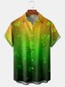 St. Patrick's Day Shamrock Chest Pocket Short Sleeve Hawaiian Shirt