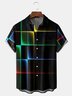 Gradient Abstract Geometric Chest Pocket Short Sleeve Casual Shirt