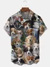 Dog Party Chest Pocket Short Sleeve Casual Shirt