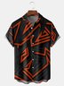 Geometric Stripes Chest Pocket Short Sleeve Shirt