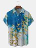 Abstract Oil Painting Chest Pocket Short Sleeve Casual Shirt