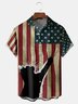 American Flag Chest Pocket Short Sleeve Casual Shirt