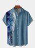 Music Notes Chest Pocket Short Sleeve Casual Shirt