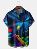 3D Music Note Chest Pocket Short Sleeve Shirt