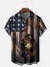 Baseball Glove Chest Pocket Short Sleeve Casual Shirt