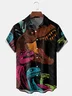 Dinosaurs Chest Pocket Short Sleeve Casual Shirt