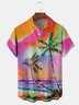 Coconut Tree Chest Pocket Short Sleeve Hawaiian Shirt