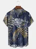 Ombre Leaf Chest Pocket Short Sleeve Hawaiian Shirt