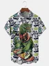 Dinosaur Chest Pocket Short Sleeve Hawaiian Shirt