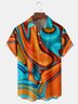 Gradient Pattern Chest Pocket Short Sleeve Casual Shirt