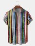 Striped Chest Pocket Short Sleeve Casual Shirt