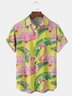 Flamingo Chest Pocket Short Sleeve Hawaiian Shirt