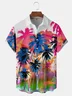 Coconut Tree Chest Pocket Short Sleeve Hawaiian Shirt