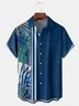 Plant Leaves Chest Pocket Short Sleeve Hawaiian Shirt