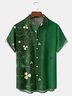 St. Patrick's Day Shamrock Chest Pocket Short Sleeve Casual Shirt