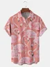 Flamingo Chest Pocket Short Sleeve Hawaiian Shirt