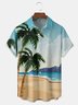 Coconut Tree Chest Pocket Short Sleeve Hawaiian Shirt