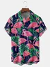 Flamingo Chest Pocket Short Sleeve Hawaiian Shirt