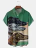 Greyhound Dog Chest Pocket Short Sleeve Casual Shirt