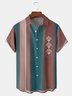 Geometry Chest Pocket Short Sleeve Bowling Shirt