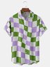 Contrast Check Chest Pocket Short Sleeve Casual Shirt